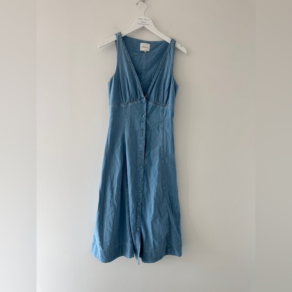 REFORMATION Sebastian Denim Midi Dress - Picture 3 of 12